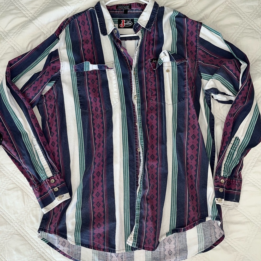Vintage Justin Button Up Shirt